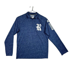 Adidas Rice University Owls Blue Long Sleeve Zip Ultimate Tee Men’s Size Medium
